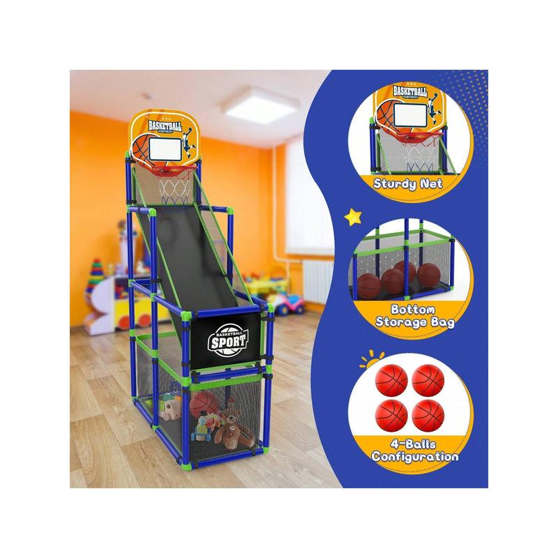 Kids Basketball Hoop Arcade Game W Electronic Scoreboard Cheer Sound, Basketball Hoop Indoor Outdoor W 4 Balls, Basketball Game Toys Gifts For Kids 3-6 5-7 8-12 Toddlers Boys Girls