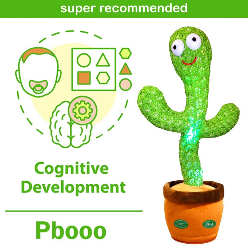 2024 Pbooo Dancing Cactus Mimicking Toy,Talking Repeat Singing Sunny Cactus Toy 120 Pcs Songs for boys and girls Christmas gift 15S Record Your Sound Sing+Dancing+Recording+LED talking cactustoy talking cactustoy musical toys talking toy Christmas gift