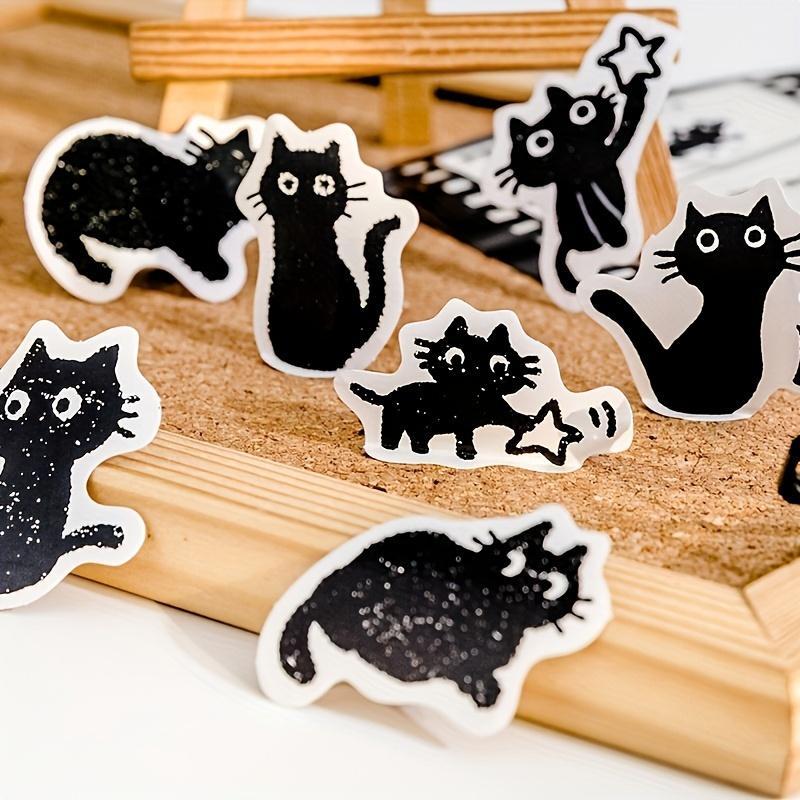 Cute Cartoon Cat Pattern Sticker, 45pcs Box Self Adhesive Decor Paper, DIY Decorative Sticker for Gift Greeting Card Water Bottle Laptop Phone, School Supplies 2024