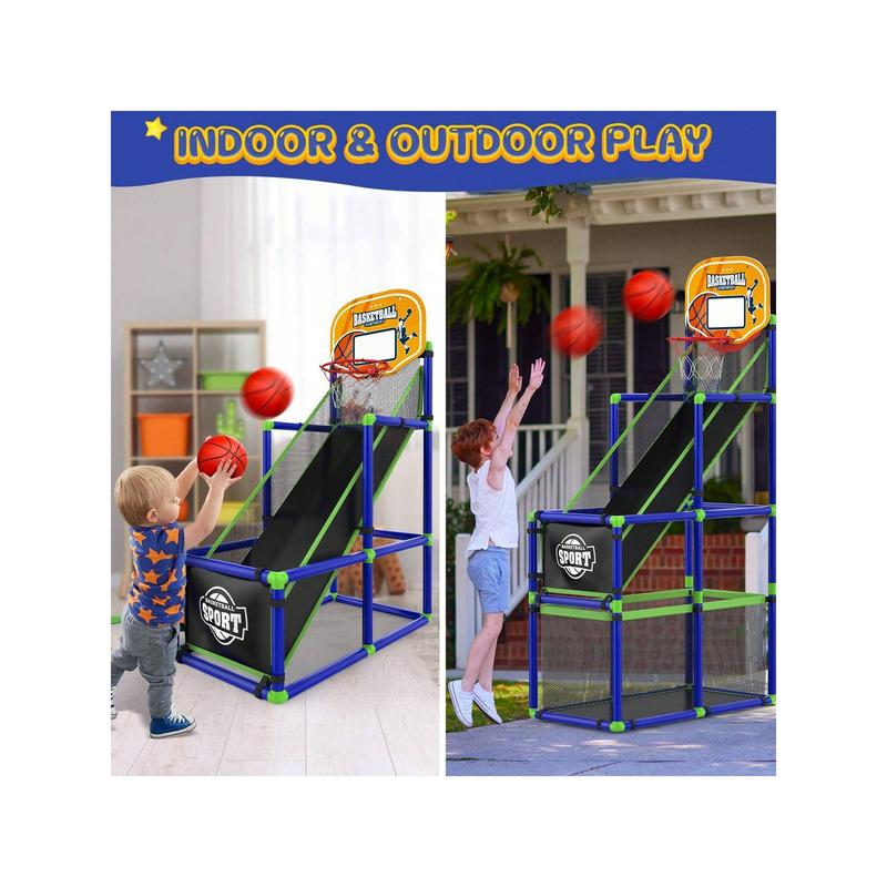 Kids Basketball Hoop Arcade Game W Electronic Scoreboard Cheer Sound, Basketball Hoop Indoor Outdoor W 4 Balls, Basketball Game Toys Gifts For Kids 3-6 5-7 8-12 Toddlers Boys Girls