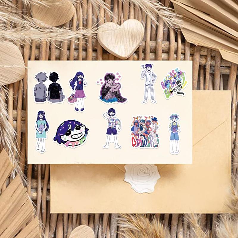 Cartoon Omori Sticker, 50pcs set Creative Funny Sticker, Decorative Sticker for DIY Scrapbooking, Journaling, Gift Wrapping