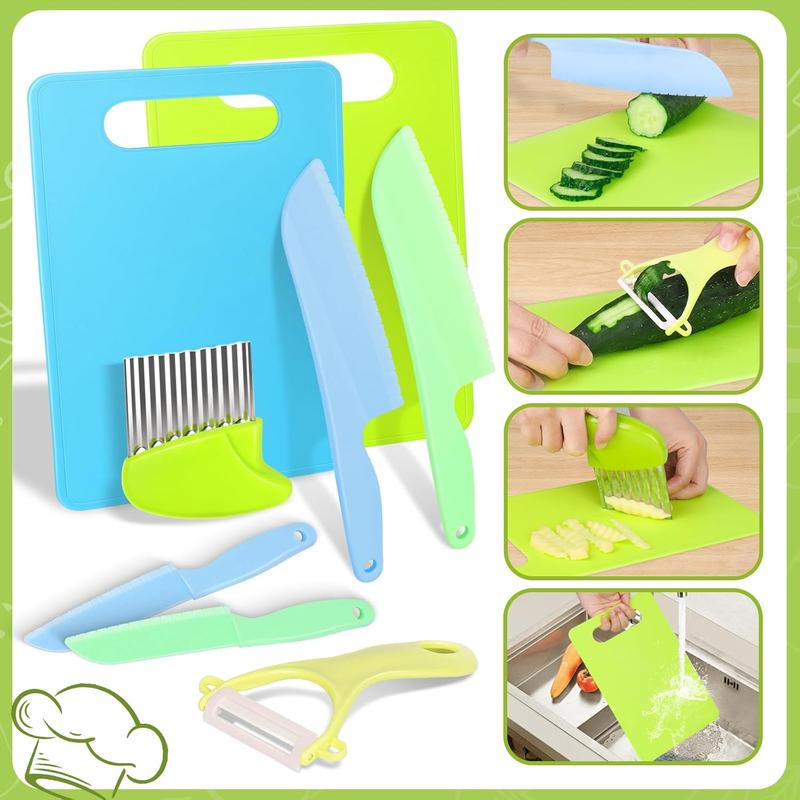 34PCS Kids Cutting Board and Knife Set for Real Cooking Safe, Montessori Kitchen Tools and Knife Set for Toddlers, Kids Real Cooking Set with Aprons, Experience Gifts for Kids Girls Boys Age 3-12