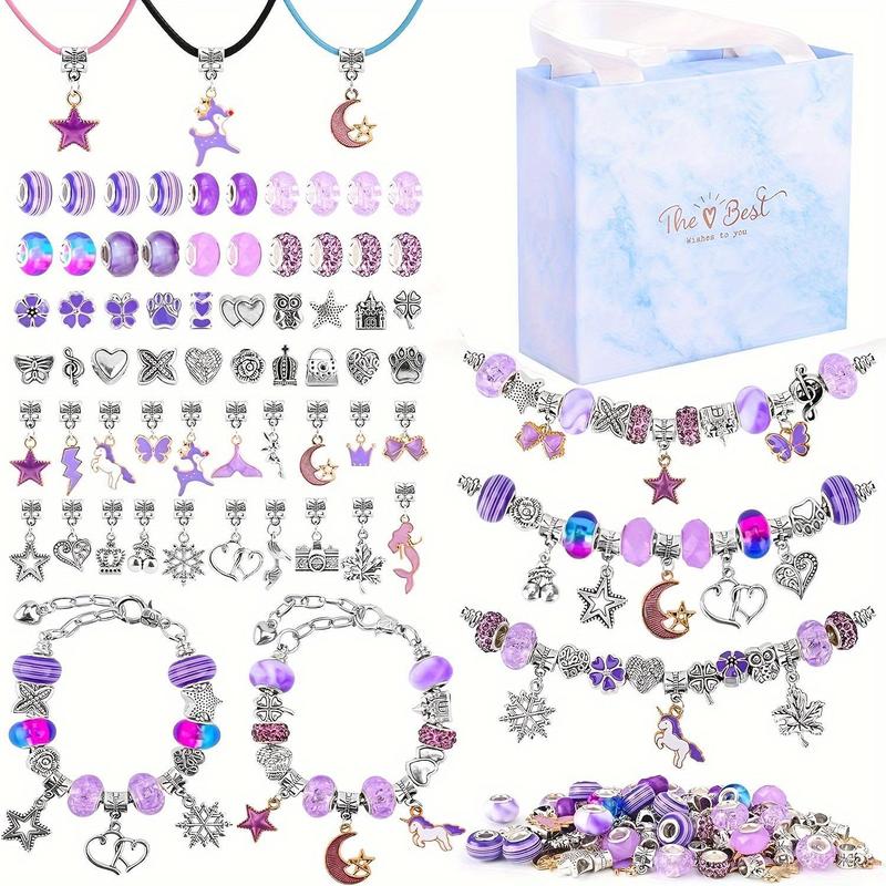 Christmas DIY Jewelry Making Kit, 129pcs set Colorful Beads & Charms & Beading & Jewelry Making Accessories, Jewelry Making Supplies for Bracelet Necklace Earrings, Thanksgiving Christmas Gift Set