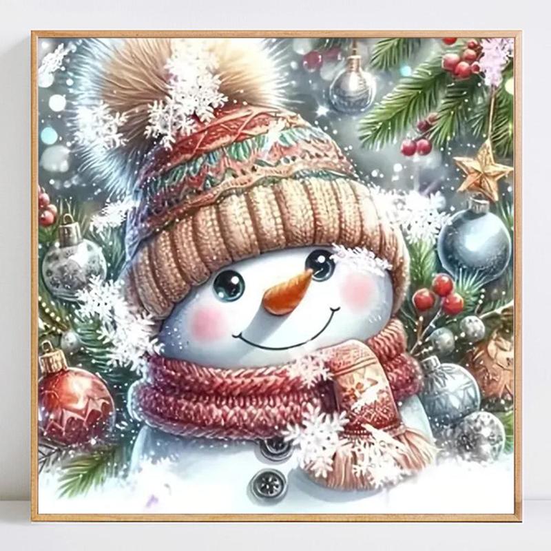 Snowman Pattern DIY Diamond Arts Painting Kit without Frame, DIY 5D Diamond Arts Decor Painting by Numbers Kit, Wall Art Decor