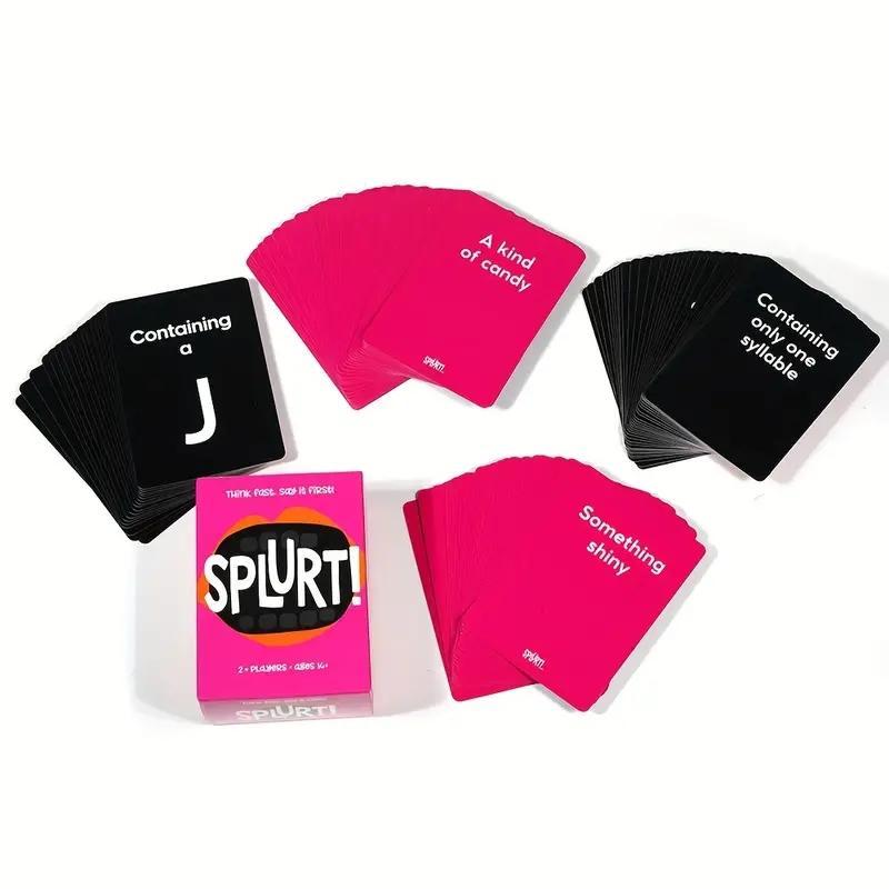 Spurt Card Game, 1 Box Fast Thinking & Speaking Card Game, Multiplayer Desktop Fun Game, Party Game for Adults & Teens