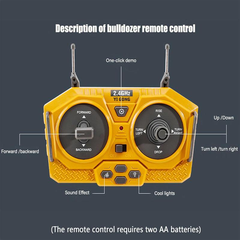 Remote Control Excavator Toy, 1 Box Realistic Remote Control Excavator Toy with Light & Sound, Track Type Tractor Toy, Ideal Gift for Kids, Toys for Adults