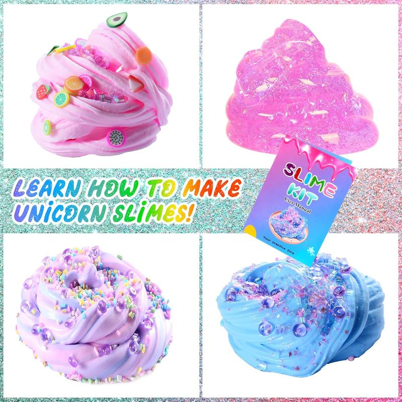 Christmas gift for kids Slime Kit Confetti Slime, Glimmer Crunchy Slime, Foam Slime, Jelly Cubes Slime, Stress Relief Toys, Party Favors for Kids