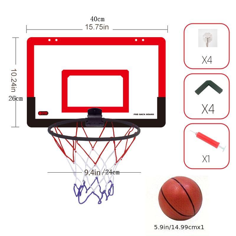 Summer Indoor Basketball Frame Set, Wall Mounted Basketball Backboard with Training Basketball, Home Gym Basketball Training Set, Cruel Summer