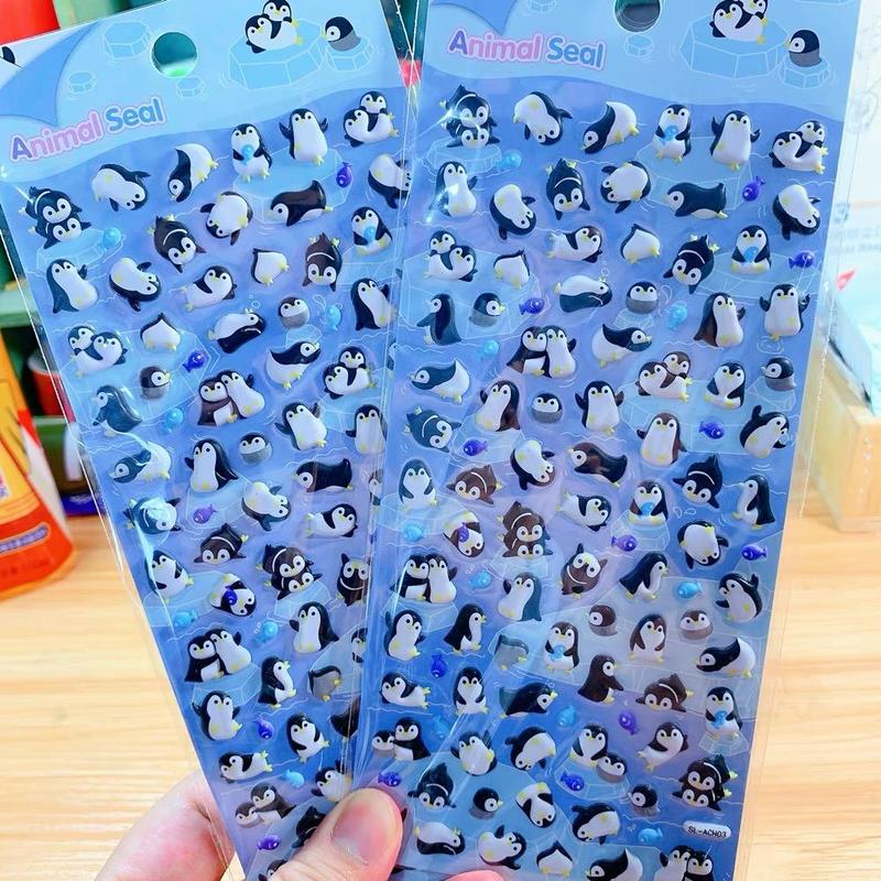 1 Sheet Cartoon Penguin Pattern Sticker, Cute Multi-purpose Sticker For DIY Craft, Decoration, Hand Account