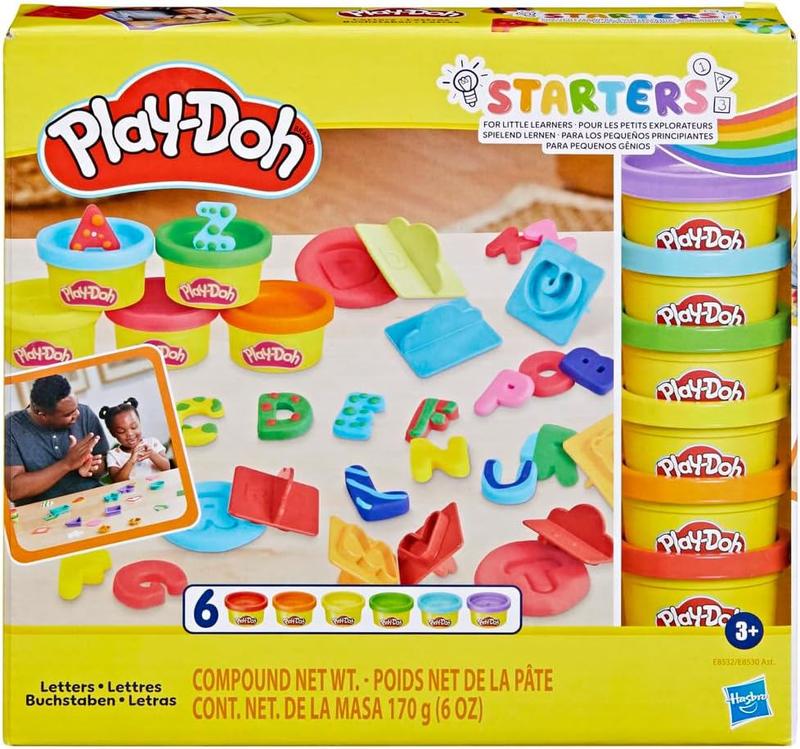 Play-Doh Fundamentals Letters with 26 Letter Stamper Tools, 6 Cans of Assort. Colors, Back to School Classroom Supplies, Kids Arts & Crafts, Preschool Toys, Ages 3+