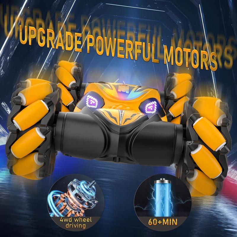 Remote Control Car, Gesture Sensor RC Stunt Cars Toys for Boys Age 6 7 8 9 10 11 12+ Years Old, 2.4GHz 4WD RC 360? Flips Off Road Vehicle Toy with Lights Music, Gifts for Kids Girls