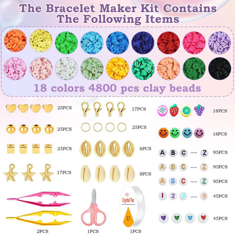 5300 Clay Beads Bracelet Making Kit  – Christmas Craft Gift for Girls, Arts & Crafts , Fun Birthday Gift