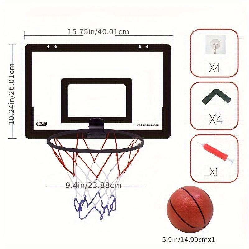 Summer Indoor Basketball Frame Set, Wall Mounted Basketball Backboard with Training Basketball, Home Gym Basketball Training Set, Cruel Summer