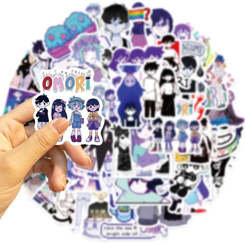 Cartoon Omori Sticker, 50pcs set Creative Funny Sticker, Decorative Sticker for DIY Scrapbooking, Journaling, Gift Wrapping