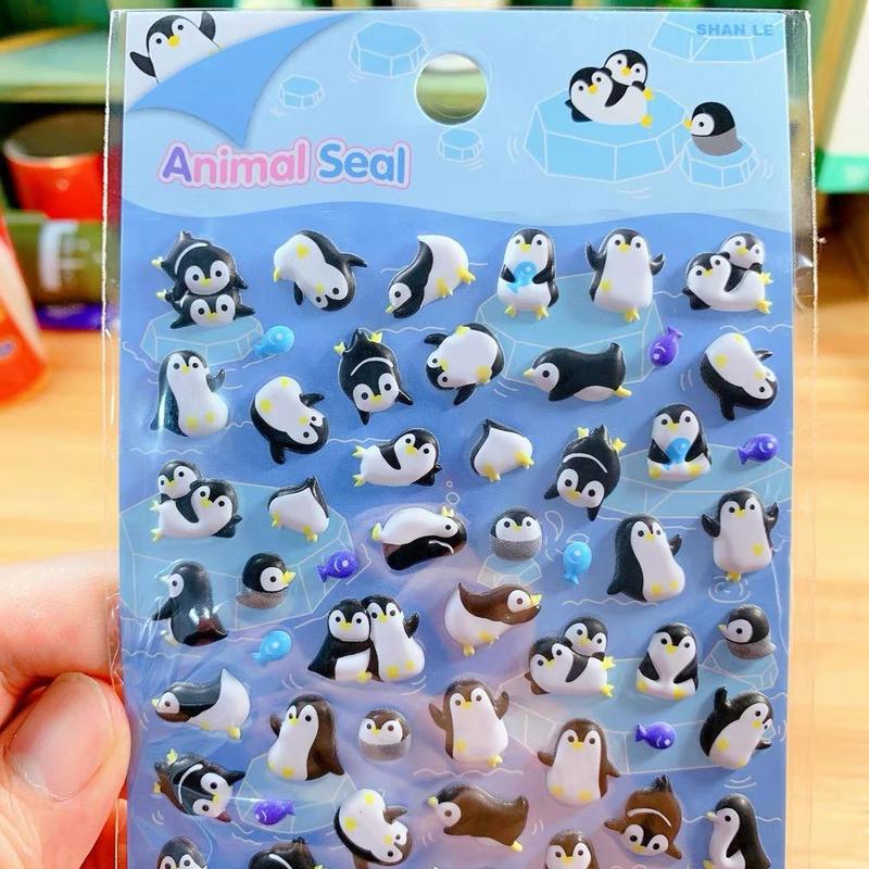 1 Sheet Cartoon Penguin Pattern Sticker, Cute Multi-purpose Sticker For DIY Craft, Decoration, Hand Account