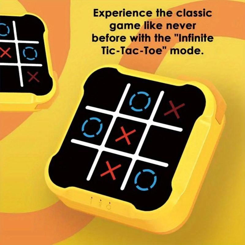 Electronic Tic-Tac-Toe Game, Educational Chessboard, Portable Chess Board Game, Indoor Recreation Equipment for Home & Office, Christmas Gift