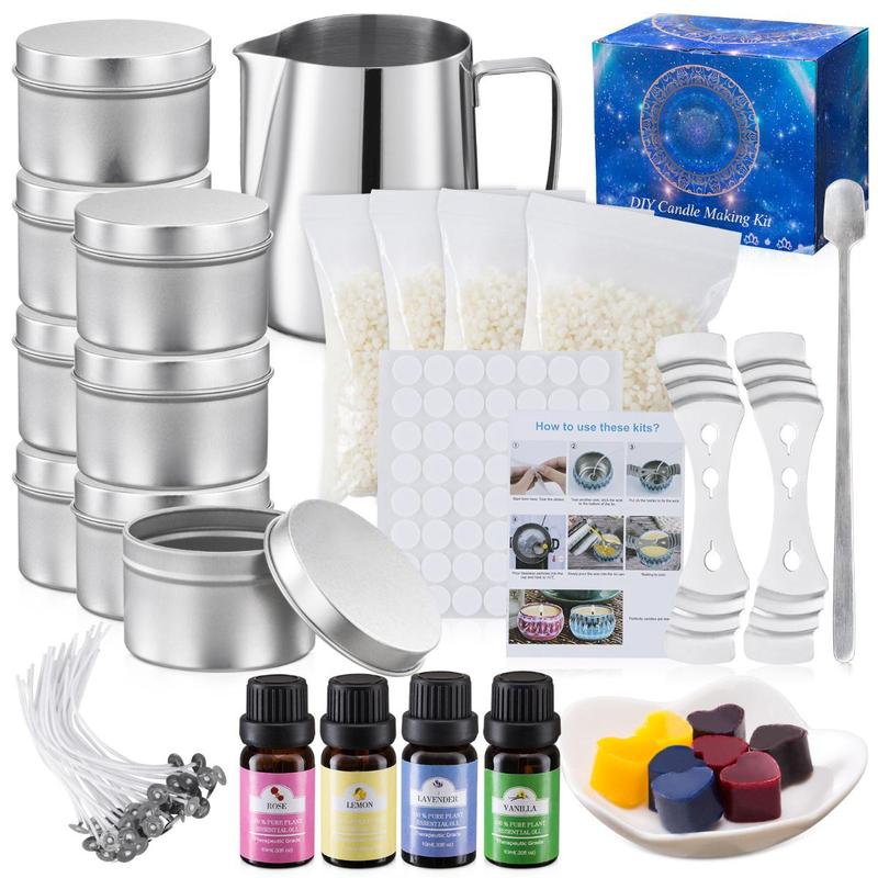 DIY Candle Making Kit, 1 Set Candle Making Kit with Essential Oil & Tools, Candle Making Supplies for Beginners, Vanity Decor Accessories