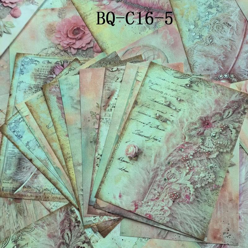 Vintage Feather Design Paper Sheets, 30 Sheets Scrapbooking & Stamping Decorative Paper Materials, DIY Decorative Supplies