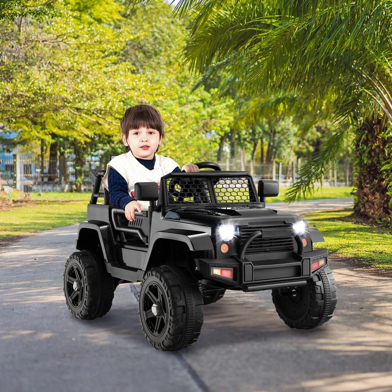 [LiveOnly] Costzon One Seat 12V Battery Powered Truck Vehicle with Remote Control, Spring Suspension, Headlights, Music, Horn, MP3, USB & Aux Port