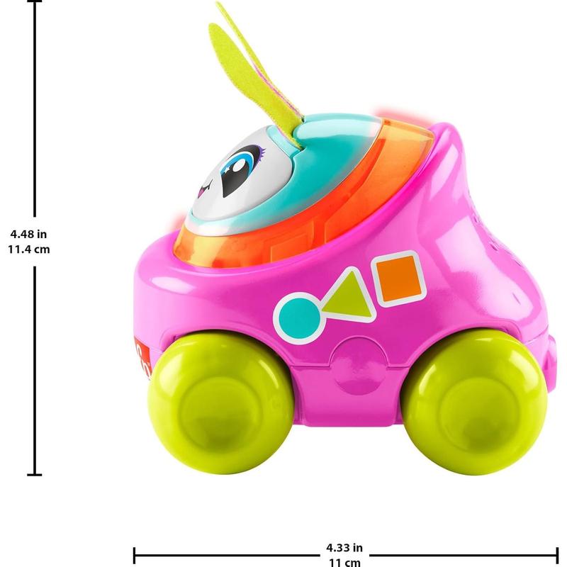 Fisher-Price Baby Learning Toy DJ Buggy Pink Push-Along Car with Music & Lights for Crawling Play for Infants Ages 9+ Months