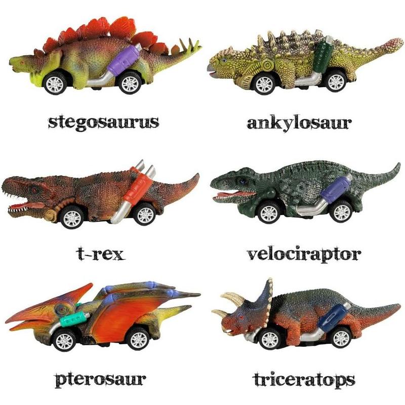 Dinosaur Toy Pull Back Cars,6 Pack Dino Toys for 3 Year Old Boys Girls and Toddlers,Boy Toys Age 3,4,5 and Up,Pull Back Toy Cars,Dinosaur Games with T-Rex