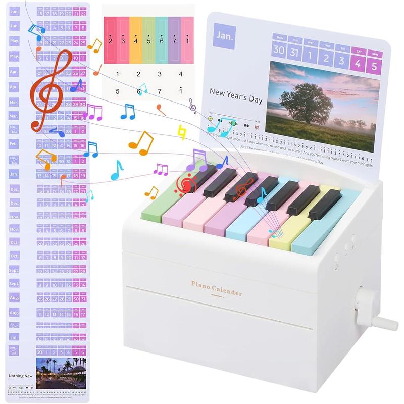 2025  Piano Calendar With Musical Lyrics Mini Piano with 52 Sheet Music on 28 Cards Advent Calendar for Fans, Family and Friends!