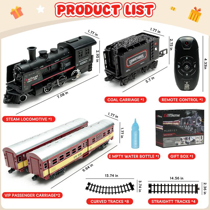 RC Train Layout for Kids - Steam Locomotive Train Set