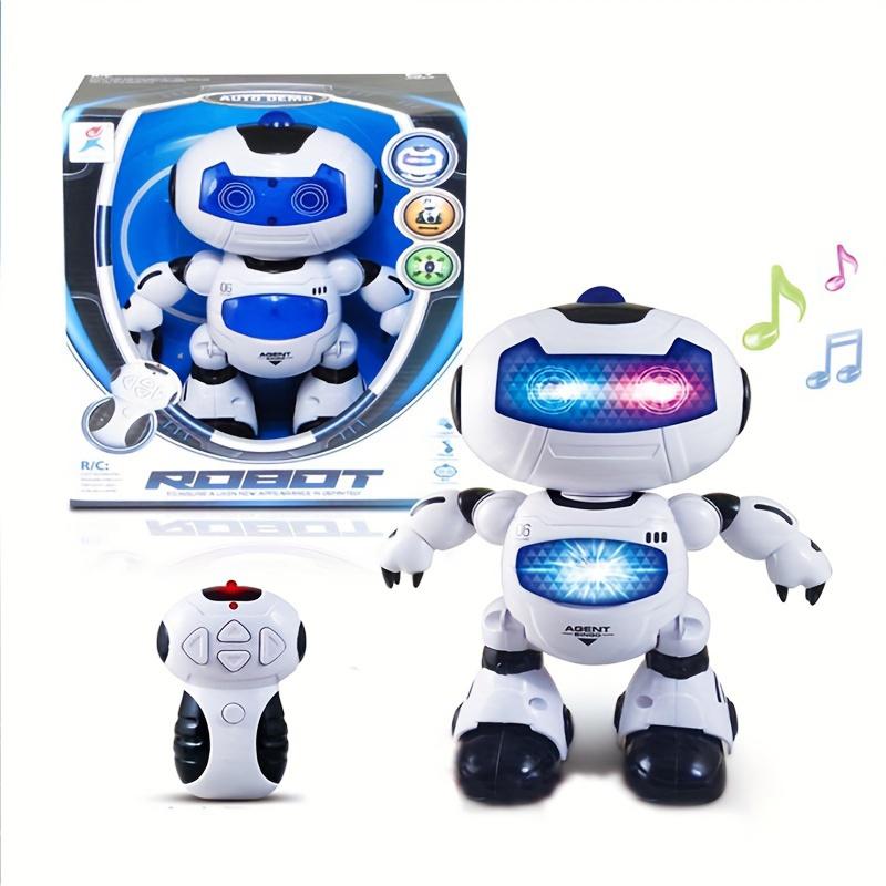 Children's robot toy with remote control, intelligent walking and dancing, induction function, great gift for 4-10 year old boys