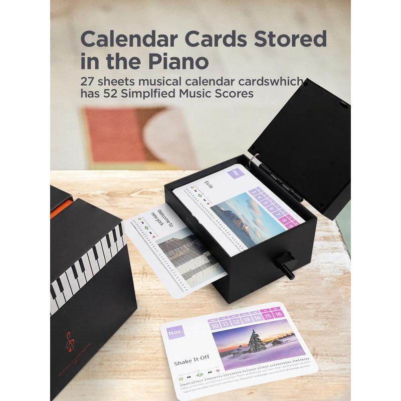 2025  Piano Calendar With Musical Lyrics Mini Piano with 52 Sheet Music on 28 Cards Advent Calendar for Fans, Family and Friends!