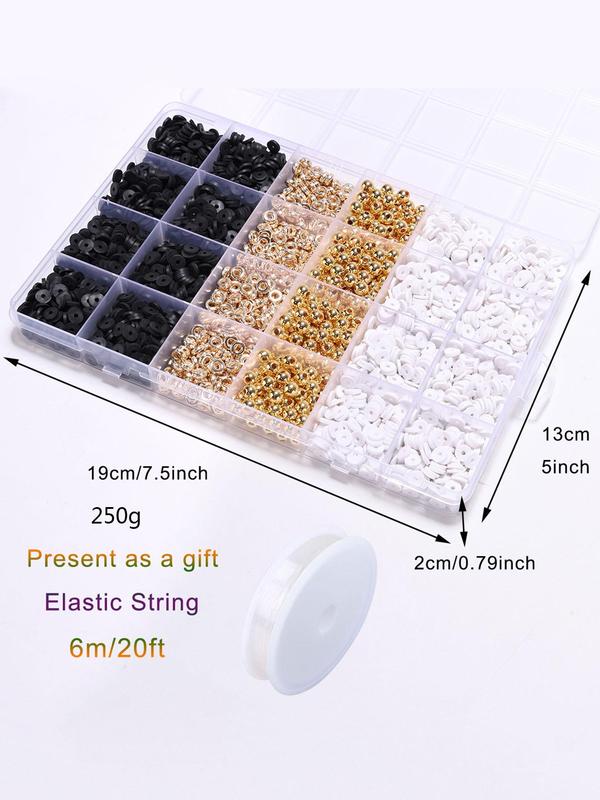 Clay Beads Bracelet Kit, 2 Boxes Mixed Color Letter Beads Kit for Making Friendship Bracelet, DIY Jewelry Making Accessories for Women & Girls