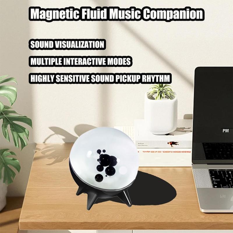 Magnetic fluid speaker music companion, magnetic fluid sound visualizer, symbiosis in a bottle, magnetic fluid toys, desktop decoration