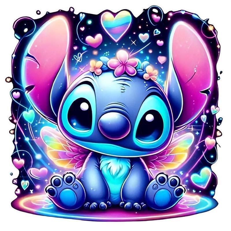 Disney Cute Stitch Pattern DIY Diamond Arts Colorful Painting Kit without Frame, DIY 5D Diamond Arts Colorful Painting Kit, Wall Art Decor for Home Room