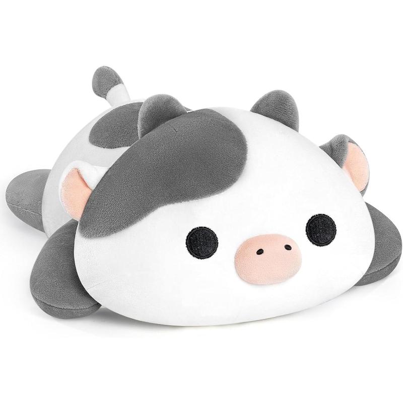 Cute Cow Plush Pillow,  Plushies White Cow Stuffed Toys, Squishy Plushies, Cuddle Plush Pillow for  &