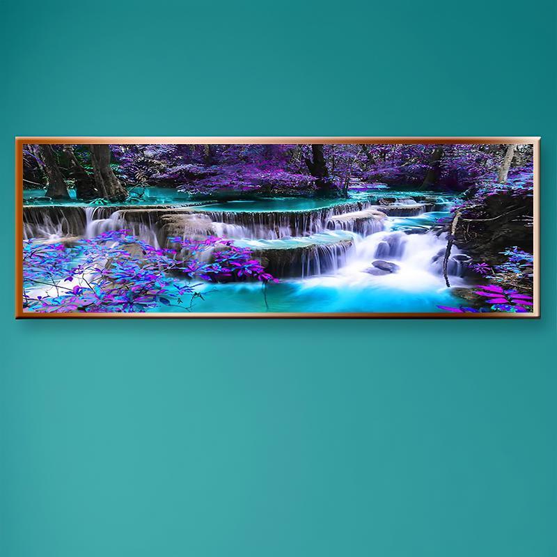 Waterfall Pattern DIY Diamond Art Painting Without Frame, DIY 5D Diamond Arts Painting Kit, Wall Art Decor For Home Living Room Bedroom