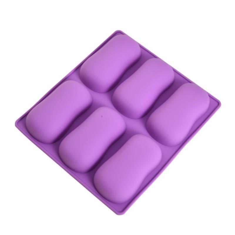 6 Cavity Silicone DIY Handmade Oval Silicone Mold for Soap Bar Making Crafts