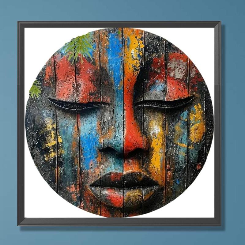 Colorful Lady Mask DIY Diamond Arts Colorful Painting Kit without Frame (1 Set), DIY 5D Diamonds Art Decorative Painting Set, Wall Art Decor for Home Living Room Bedroom