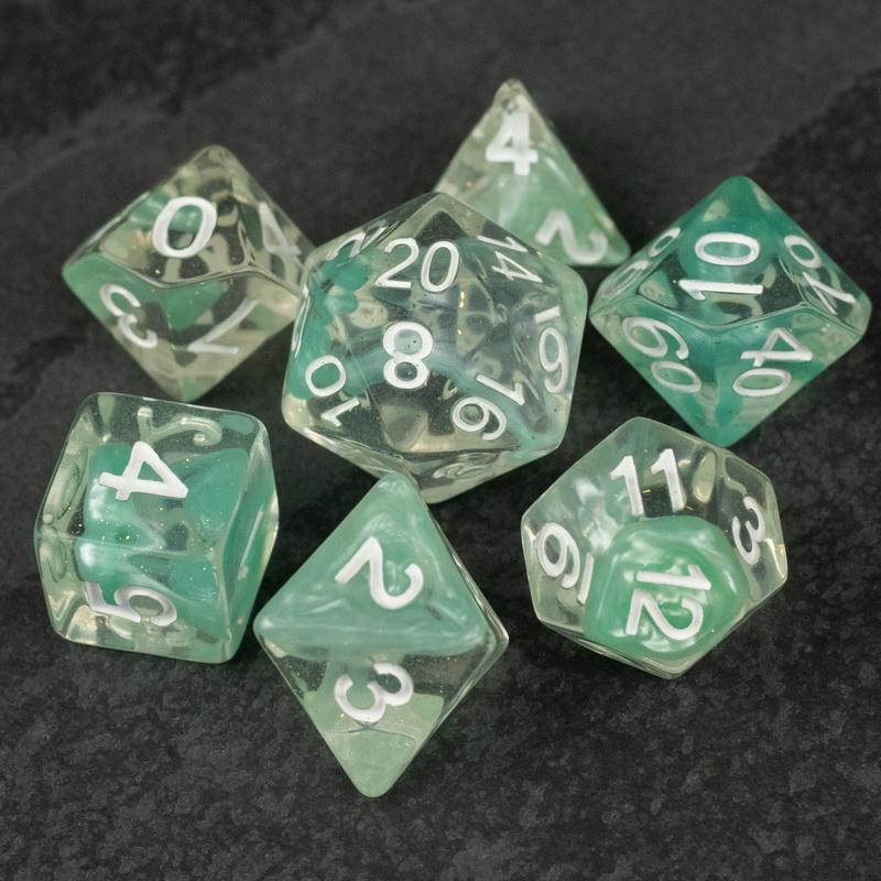 Cyan Lava Lamp DnD Dice Set - Dice for Dungeons and Dragons, D&D, RPGs