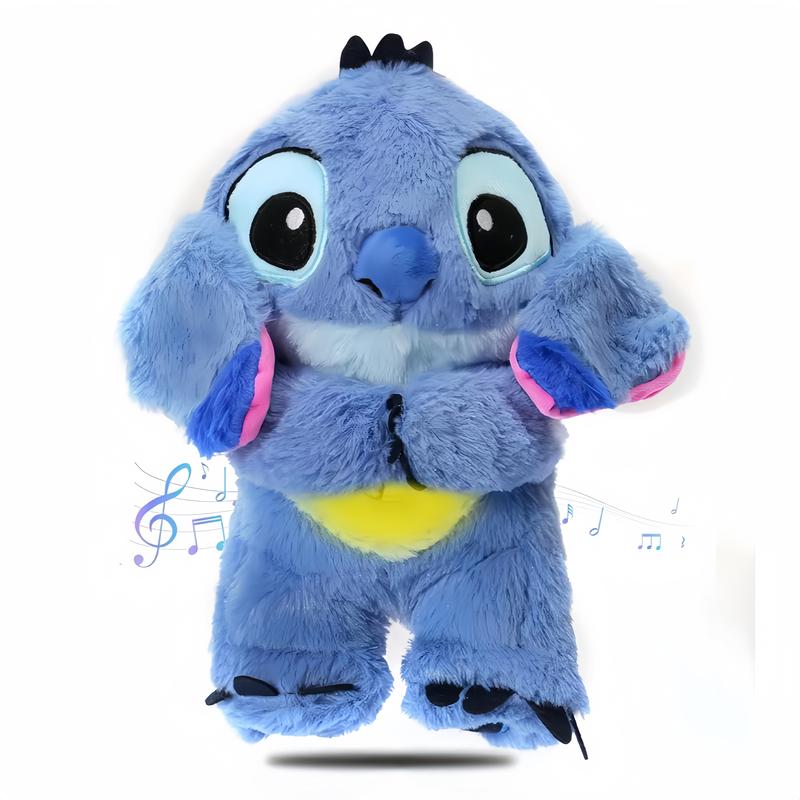 Breathing Animal Plushie -Soothing S　t　i　t　c　h plushie with realisticbreathing, lights and music thatrelieves anxiety Stitch Anxiety