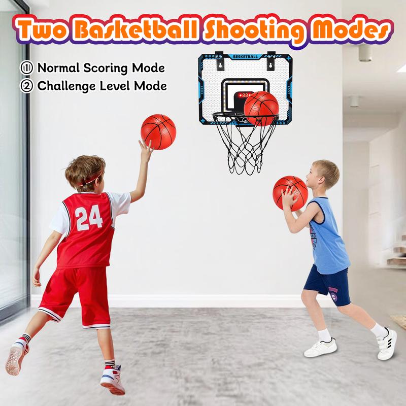 Indoor Mini Basketball Hoop for Kids with Electronic Scoreboard & 3 Balls