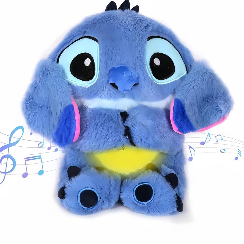 Breathing Animal Plushie -Soothing S　t　i　t　c　h plushie with realisticbreathing, lights and music thatrelieves anxiety Stitch Anxiety