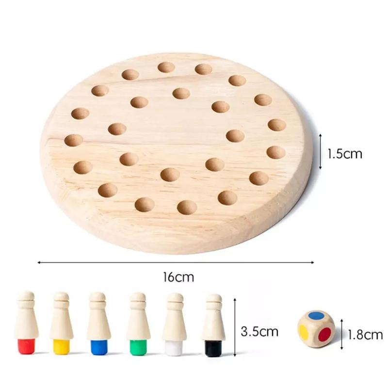 Wooden Memory Chess Matching Game: Family Board Games, Montessori Preschool Learning Educational Toy