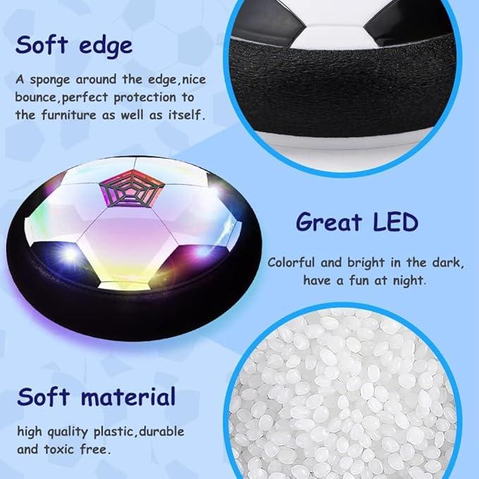 Hover Soccer Ball Toy for Boy, Air Power Floating Hover Soccer with LED Light & Soft Foam Bumper, Birthday Gifts for 8-12 Boys and Girls, Boys Toys for Age 3 4 5 6-8