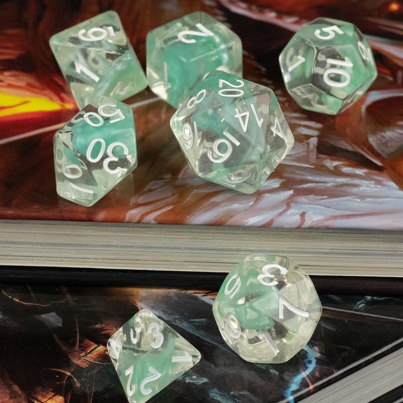 Cyan Lava Lamp DnD Dice Set - Dice for Dungeons and Dragons, D&D, RPGs