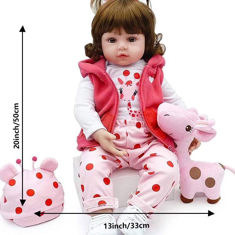 24 Inch Realistic Girl Doll, Lifelike Reborn Baby Doll, Soft Vinyl Reborn Bbay Doll Toy, Realistic Newborn Stimulation Toy, Gift for Kids