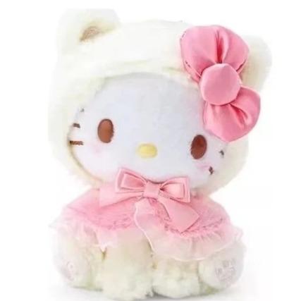 Kitty Plush Toys 9 inch Kawaii Anime Sanrioed CherryPlush Toys Bag Pendant Dog Cinnamoroll KuromiKittys Cat Doll  Girl Gifts