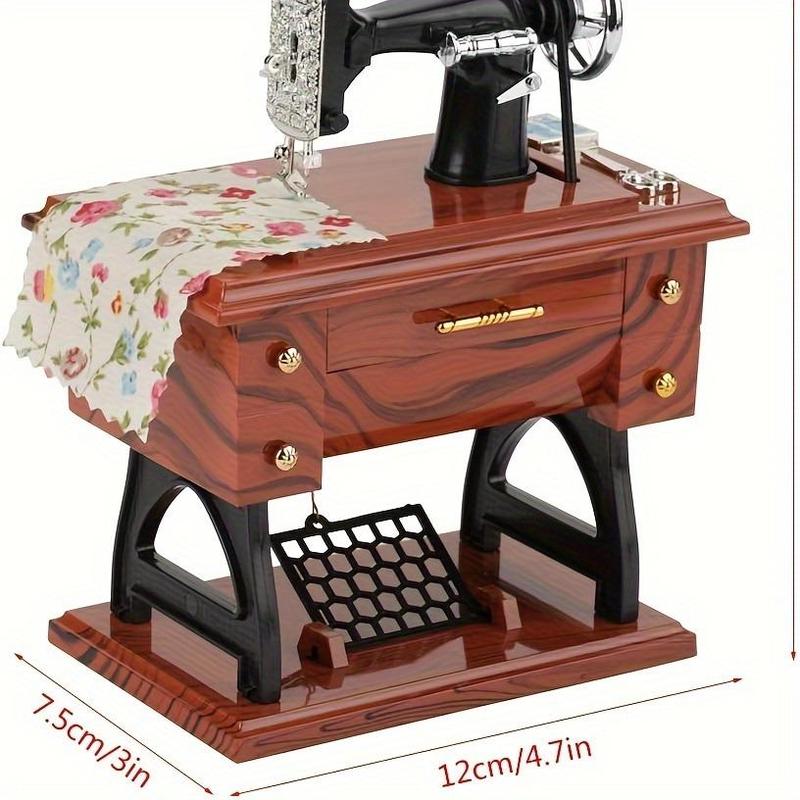 Vintage Sewing Machine Design Music Box, Wind-up Music Box (random Tracks), Desktop Ornaments for Home Bedroom Office Decor Gifts