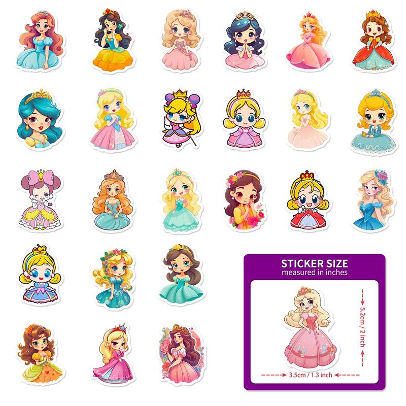 100pcs Cartoon Princess Pattern Sticker, Cute Multi-purpose Sticker For DIY Craft, Decoration, Hand Account