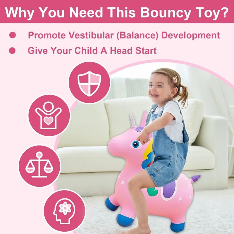 Bouncy Horse Toys, Inflatable Hopping Toy, Outdoor Indoor Bounce Toys for Kids Birthday Gifts