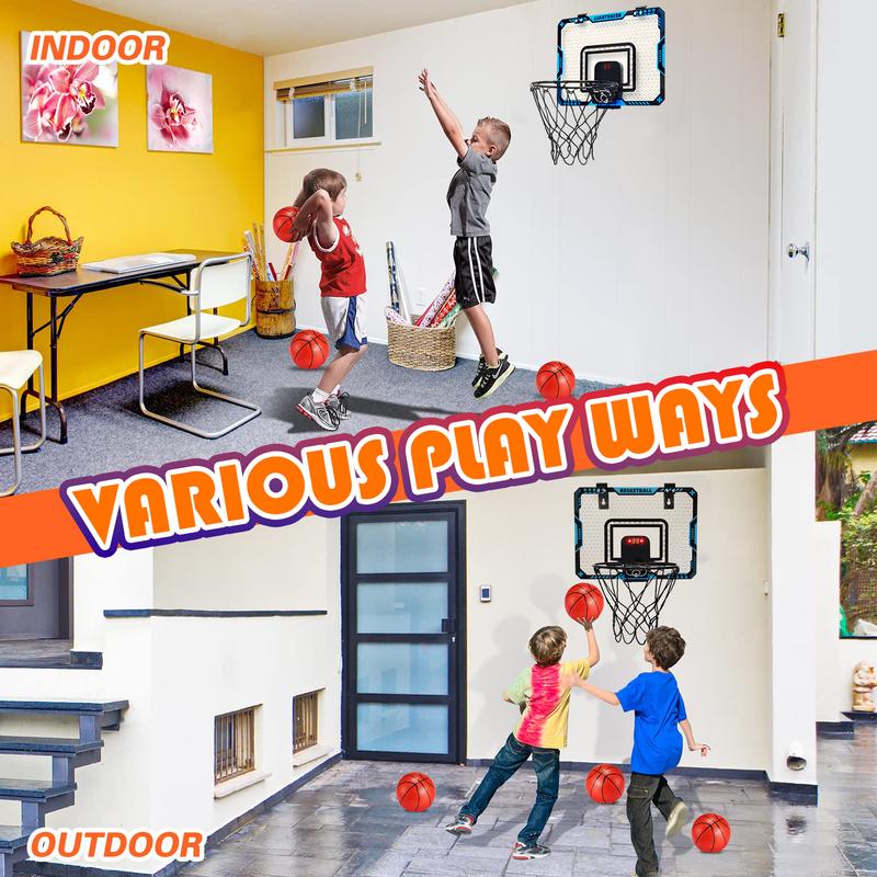 Indoor Mini Basketball Hoop for Kids with Electronic Scoreboard & 3 Balls