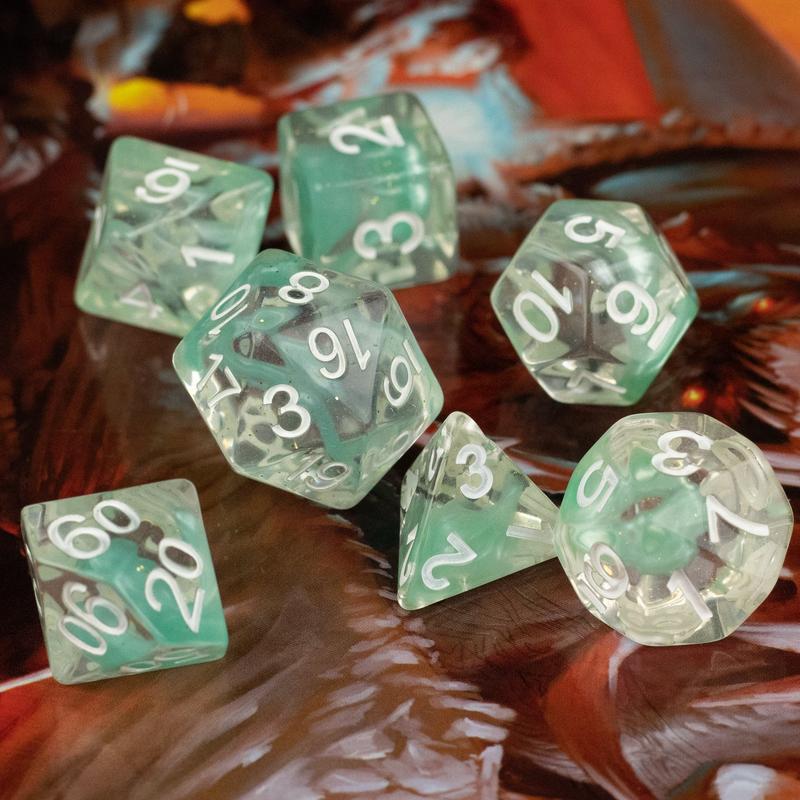 Cyan Lava Lamp DnD Dice Set - Dice for Dungeons and Dragons, D&D, RPGs